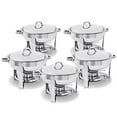 thumbnail image 2 of SUPER DEAL Lot de 5 Plats Ronds de Luxe Pleine Grandeur à Cadre Durable 5 Qt en Acier Inoxydable, Ensemble de Réchaud-Buffer pour Service de Table, 2 of 5