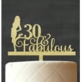 thumbnail image 3 of 30 Fabulous Custom Birthday Cake Topper Personalized Rustic Wooden Cake Topper Cake Decoration 6-7 Inches Wide, 3 of 3