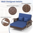 thumbnail image 2 of Gymax 2PCS Wicker Loveseat & Storage Ottoman w/ 4-Level Backrest & Soft Cushion Navy, 2 of 9