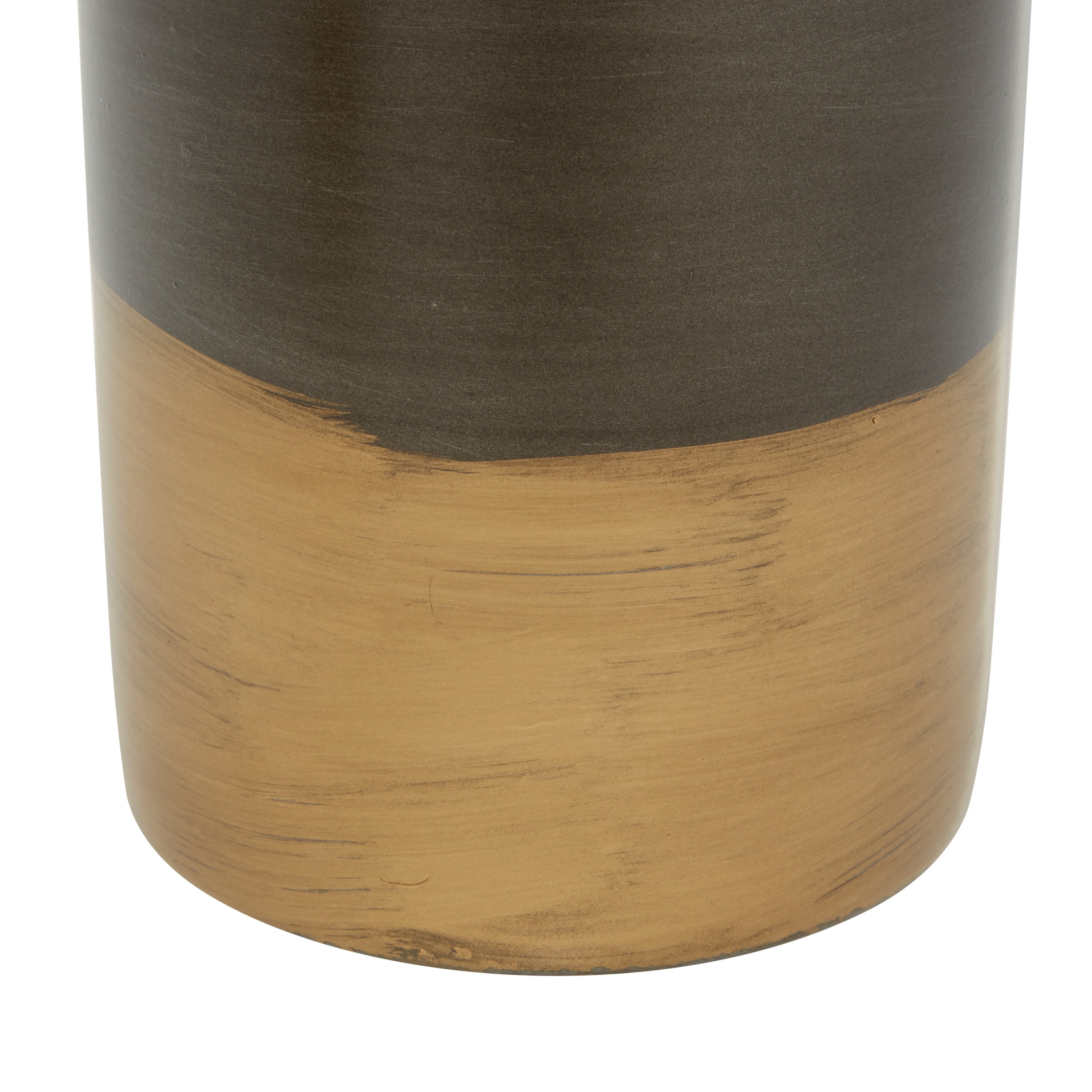 DecMode 9", 8"H Gold Metal Vase with Gold Accents, Set of 2