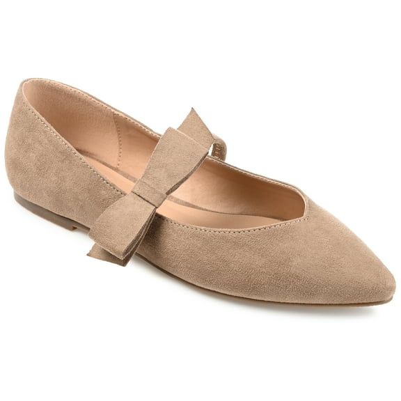 Journee Womens Aizlynn Ballet Pointed Toe Slip On Dress Flats, Widths Available
