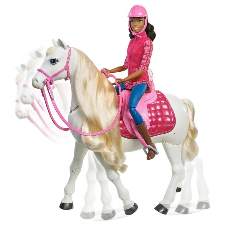 Barbie DreamHorse & Brunette Toy with 30+ Reactions Walmart.com