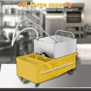 Hakka Deep Fryer Filter Machine, Commercial Mobile Oil Filter System For Restaurant, 48L, 3/4 Hp