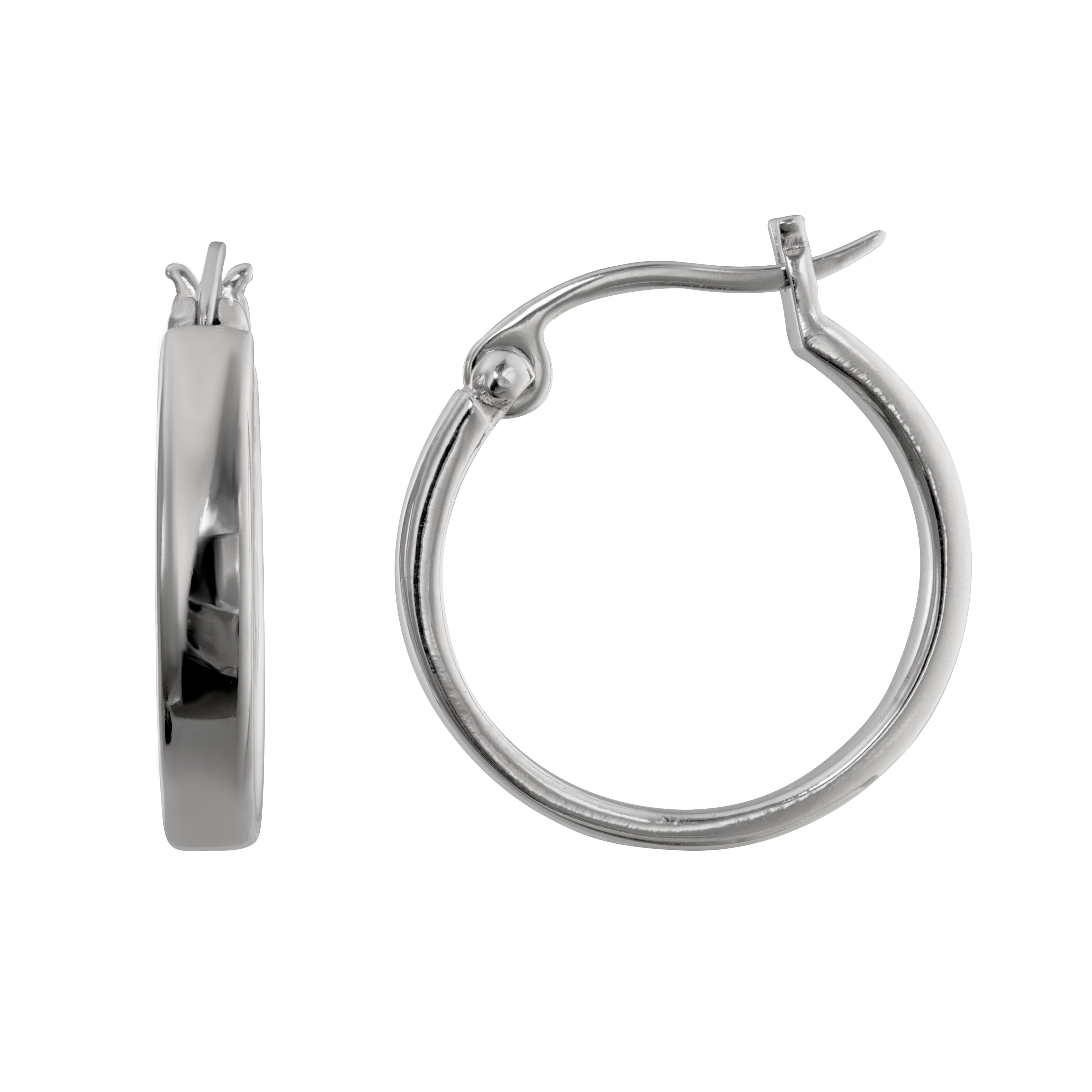 Believe by Brilliance Women's Hoop Duo with Cubic Zirconia in Fine Silver Plated Brass