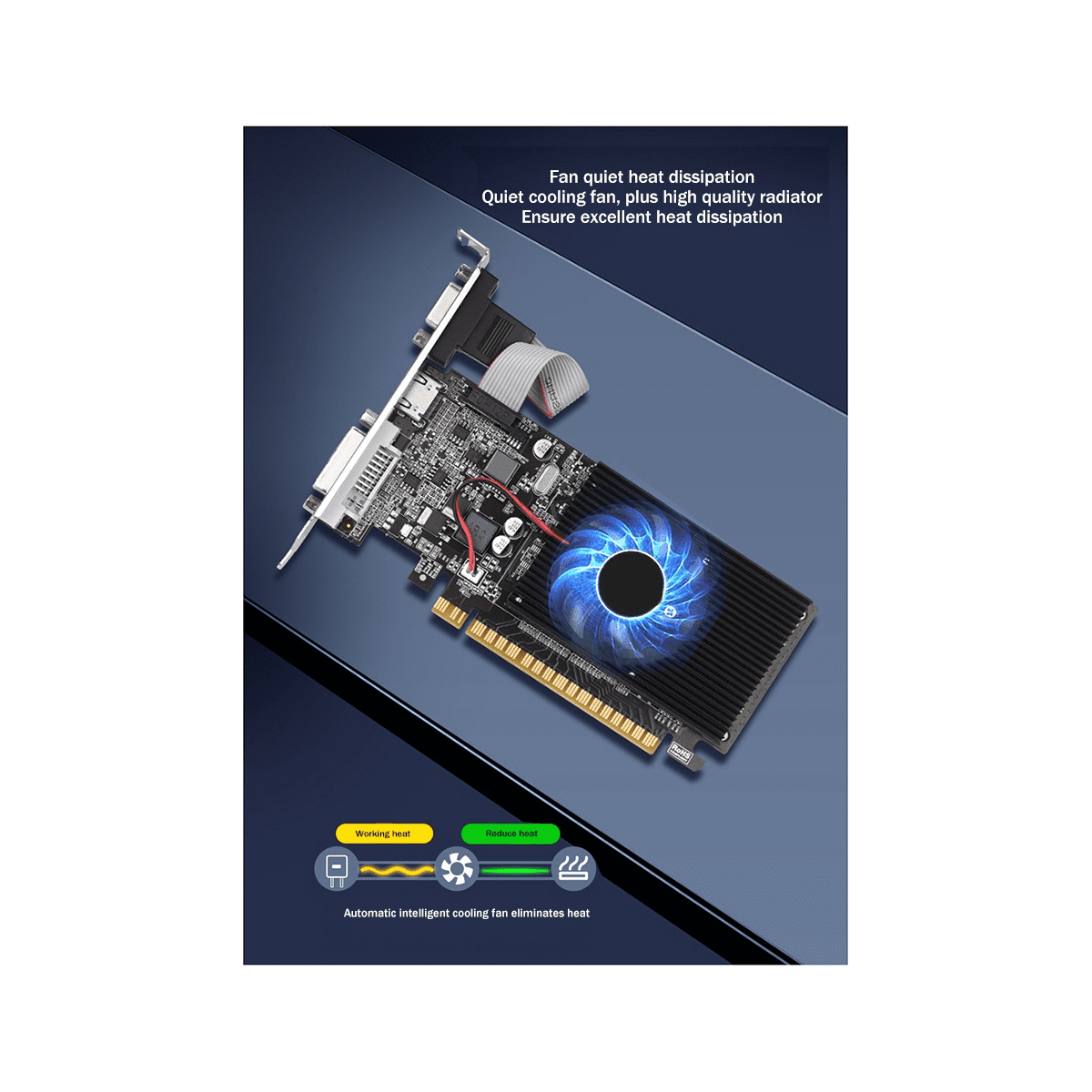 GT210 1GB GDDR3 64Bit Graphics Card PClE X16 2.0 GPU Computer Graphics Card DVI-D+VGA+HD Desktop Video Card