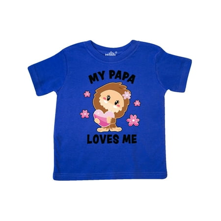 

Inktastic My Papa Loves Me with Bigfoot Gift Toddler Toddler Girl T-Shirt