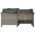 thumbnail image 3 of vidaXL Ensemble de Salon de Jardin 4 Pcs avec Coussins Gris en Rotin Poly, 3 of 5