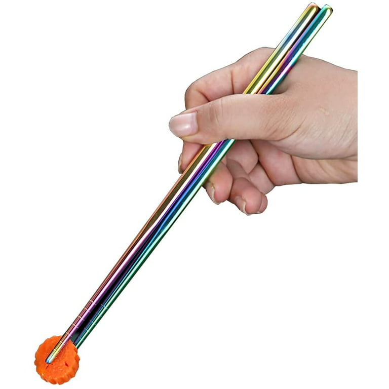 Fashion One Pair Colorful Chopsticks Metal Stainless Steel Luxury Reusable  Hot Sale 
