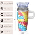 thumbnail image 3 of 20oz Travel Coffee Tumbler with Handle and Straw, Geometric Texture Stainless Steel Insulated Double Wall Mug, 3 of 5