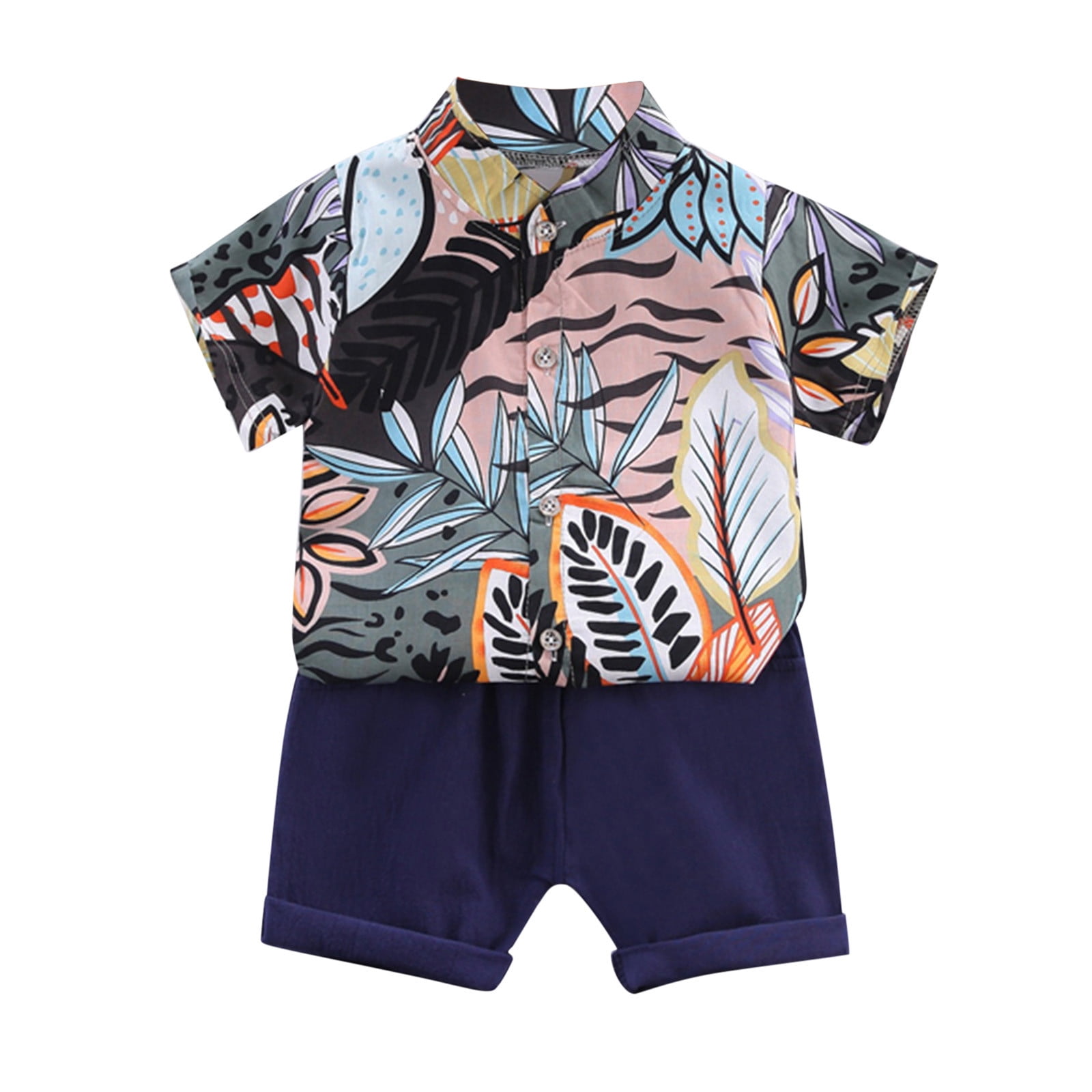 Batman 2pcs Kid Boy Allover Print Short-sleeve Tee and Colorblock Splice Shorts Set