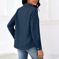 thumbnail image 5 of JGGSPWM Blouse for Women Dressy Long Sleeve Button Down Shirts Business Casual Outfit Lightweight Solid Color Tops Blue XL, 5 of 5