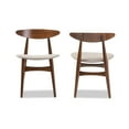 thumbnail image 3 of Baxton Studio Flora Mid-Century Modern Light Grey Fabric and "Oak" Medium Brown Finishing Wood Dining Chair, 3 of 5