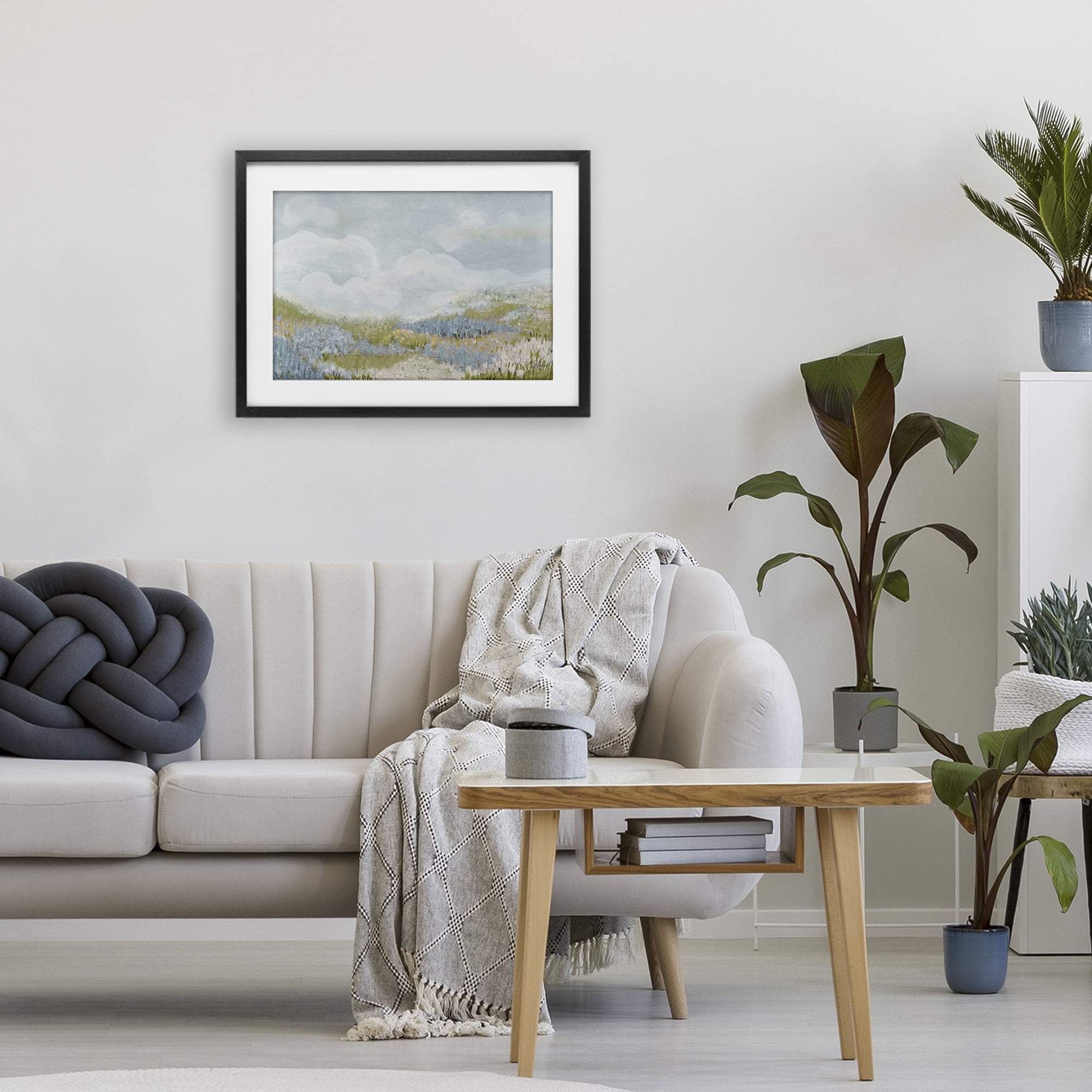 Stupell Industries Blue Floral Meadow Black Framed Print Under Glass, design by Patricia Pinto