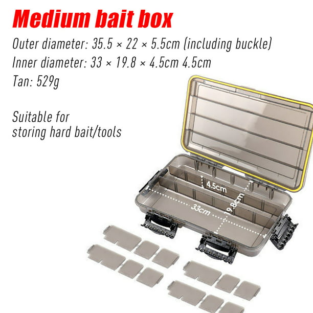 Fishing Tackle BoxSun Protection 3600 3700 Tray Plastic Storage Box With  Adjustable Dividers
