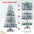thumbnail image 5 of 7.5ft Snow Flocked Christmas Tree with Lights, Christmas Tree Prelit with 892 Branch Tips, 550 Warm Lights and Metal Stand by Homestock, 5 of 9