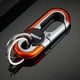 thumbnail image 1 of Llavero de coche para hombre, personalizado, de acero inoxidable, con mosquetón para hombre y mujer, de metal resistente y antipérdida, ideal para uso diario y como regalo (naranja)., 1 of 3