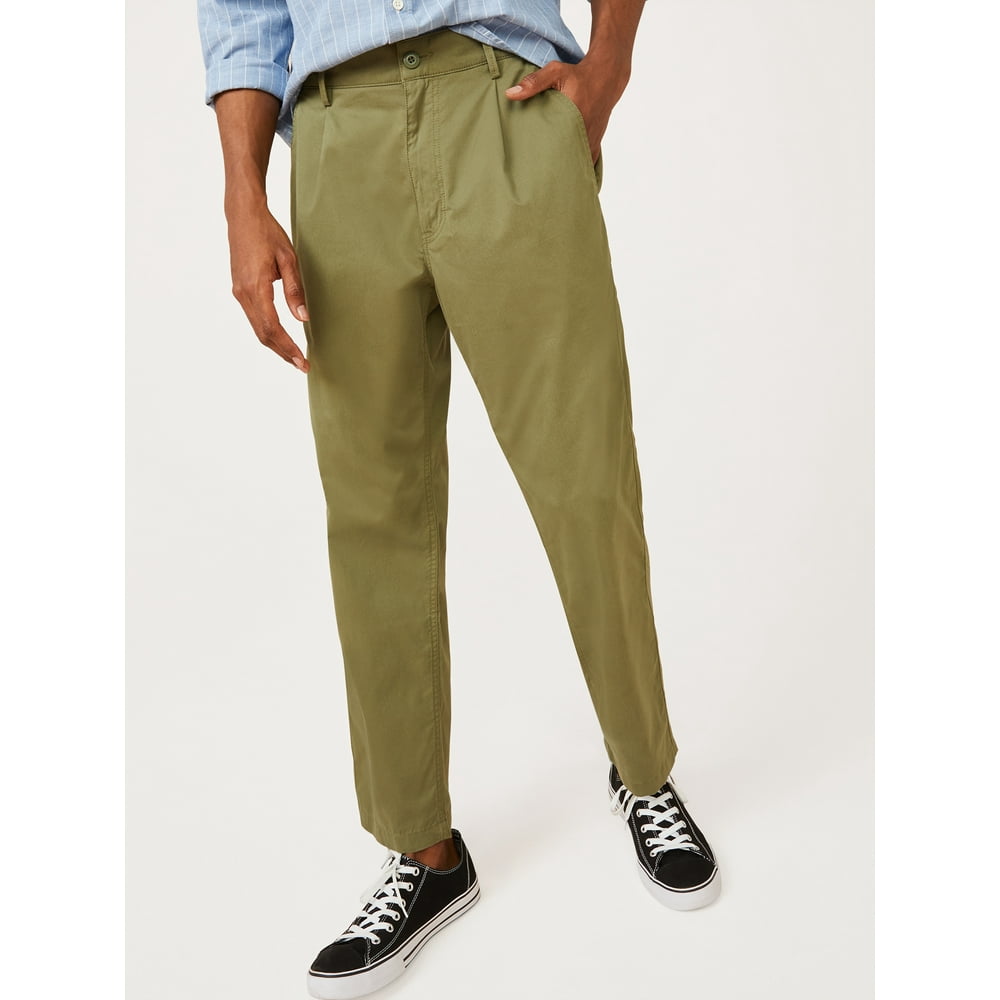 Free Assembly - Free Assembly Men's Cropped Pleated Pants - Walmart.com ...