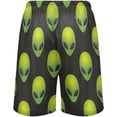 thumbnail image 3 of GZHJMY Men's Sleep Short – Cute Green Alien, Pajama Pants with Side Pockets Elastic Waistband Drawstring, Christmas New Year Birthday Gifts, Small, 3 of 7