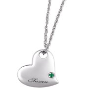Personalized Planet Sterling Silver Heart Birthstone Pendant
