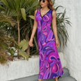 thumbnail image 6 of Psychedelic Hippie Purple Tears Dress Summer Street Style Bohemia Long Dresses Female Sleeveless Printed Maxi Dress, 6 of 9