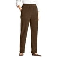 thumbnail image 1 of Pantalones de pana con bolsillos lisos para mujer KIHOUT en liquidación en tallas grandes, 1 of 6
