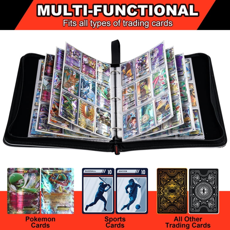 Pokemon Card Binder Fits 900 Cards - 9 Pocket Trading Card Binder