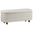 thumbnail image 1 of Bouclair Oatmeal Fabric Ottoman with Storage, 1 of 7