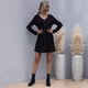 thumbnail image 4 of Vestido de manga larga con botones, sencillo, agradable a la piel, suave, cuello en V, casual, suelto, mini vestido, transpirable, elegante para citas ANGGREK BF1711, 4 of 7
