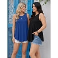 thumbnail image 5 of MOYIKO Women Tank Top Dressy Casual Sleeveless Blouses Crew Neck T Shirt Royal Blue Summer Vest Tops Tee Clothes Size S, 5 of 7