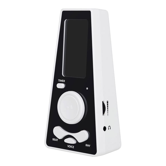 Metrónomo digital Eigraketly con temporizador Volumen universal Tempo electrónico ajustable Blanco