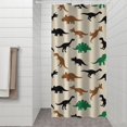 thumbnail image 2 of Beige Cartoon Dinosaurs Silhouettes Pattern Shower Curtain 36"x72" ,Bathroom Decorative Shower Curtains Set with 12 Hooks,Modern Waterproof Washable Shower Curtain, 2 of 6