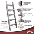 thumbnail image 3 of Hallops Blanket Ladder 5 ft | Rustic Wood Shelf | Farmhouse Decor | Thick, Gray White, 3 of 6