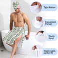 thumbnail image 5 of Colevkie 2 Pieces Men's Soft Adjustable Shower Skirt & Bath Towel Set Home Use Bathroom Bath Wrap Set Quick Drying Absorbent Beach Towel Printed Green Graffiti Pattern, 5 of 7