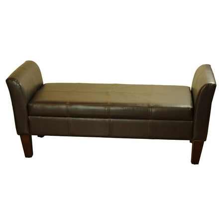 Homepop Storage Bench With Curved Arms Homepop Storage Bench With Curved Arms