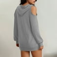thumbnail image 5 of Women's Full Zip up Hoodies, Long Sleeve Zip up Sweatshirts, Fall Fashion Knit Jackets, 5 of 7