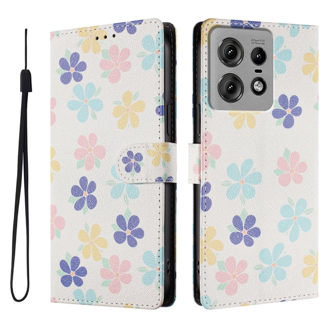 FOXDOCK Funda Tipo Cartera para Motorola Edge 50 Pro con Soporte y Correa – Diseño de Patrones Lindos