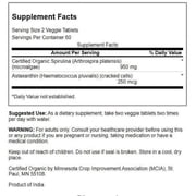 Swanson Organic Spirulina and Astaxanthin 120 Veggie Tablets