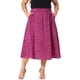 thumbnail image 1 of Falda midi floral con pliegues de cintura alta para mujeres de tallas grandes Agnes Orinda con bolsillos 1X rosa intenso, 1 of 6