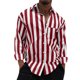 thumbnail image 1 of Men's Summer New Loose Print Long Sleeve Shirt Cardigan Beach ShirtL, 1 of 5