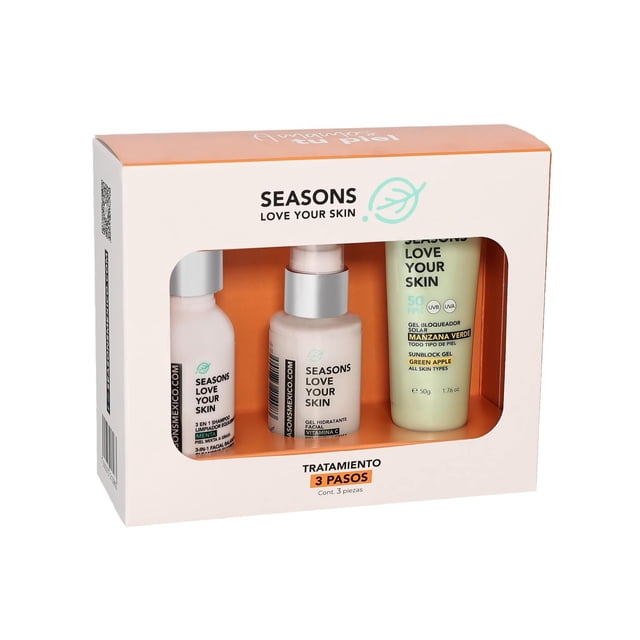 Kit Rutina Facial Skincare Básico con Limpiador Menta, Hidratante Vitamina C y Bloqueador FPS50 Manz