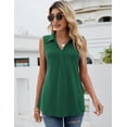 thumbnail image 5 of ZHENWEI Summer Sleeveless Tops for Women V Neck Casual Tank Tops Loose Solid Collar Polo Shirts, 5 of 9