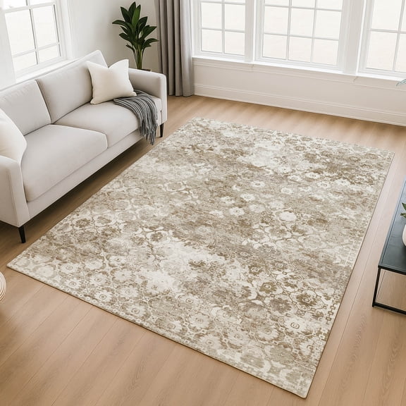 Addison Rugs Chantille Indoor/Outdoor Transitional Modern Beige Machine Washable Rectangle Rug, 10' x 14'