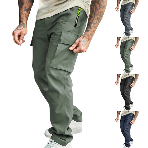Men’s Loose Straight Sweatpants Casual Sports Trendy Everyday Bottoms