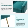 thumbnail image 6 of Velvet Accent Chair Upholstered Sofa Armchair with Button Tufted Back for Home Living Room, BLUE, 6 of 7