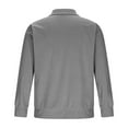 thumbnail image 5 of WAENQINLA Mens Waffle Long Sleeve Shirt Quarter Button Collared Solid Color Golf Shirt Big and Tall Work Basic Pullover Tops Gray L, 5 of 6