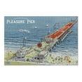 thumbnail image 2 of Galveston, Texas, Aerial View of Pleasure Pier and the Beach Front, Vintage Halftone (19x27 inches, Premium 500 Piece Jigsaw Puzzle for Adults and Family, Made in USA), 2 of 4