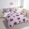 thumbnail image 3 of Feelyou Cartoon Stars Plum Bedding Comforter Set 7pcs, Cheetah Print King Bedding Sets, 3 of 8