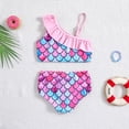 thumbnail image 2 of Emy Dola Baby Girls Two Piece Mermaid Bikini Sets Ruffle Adjustable Summer Beach Bathing Swimsuit 1-12 Years Kids Swimwear, 2 of 6