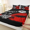 thumbnail image 3 of Homewish Valentine's Day 4pcs Bed Sheets for Female Men Adults,Black Red King Sheets,Romantic Couple Lover Super Cozy Sheet Set,Breathable Home Decor, 3 of 7