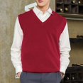 thumbnail image 4 of Sleeveless Loose Warm Sweater Vest Men V-neck Pullover WaistcoatGift, 4 of 5